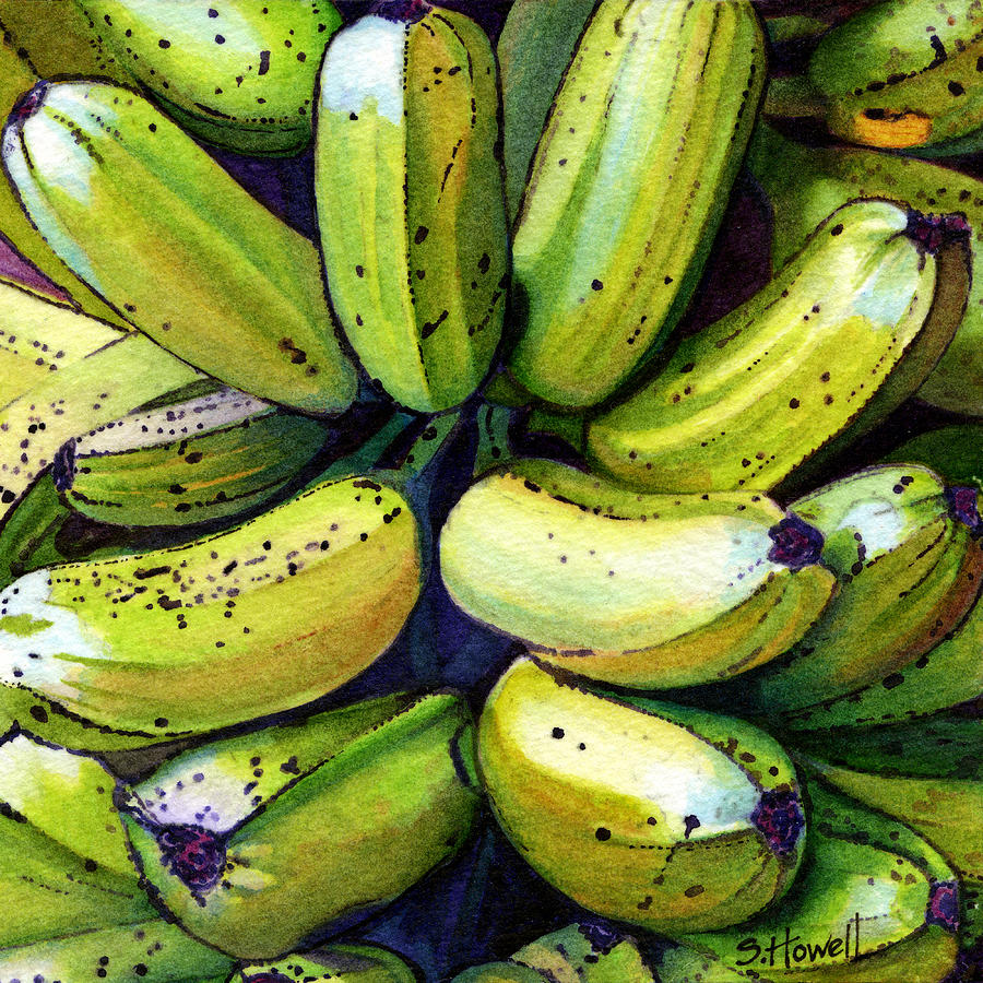 Banana Bunch Painting by Sandi Howell