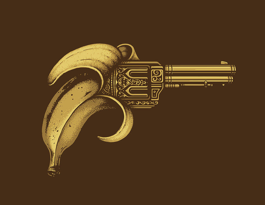 Banana Digital Art - Banana Gun by Enkel Dika