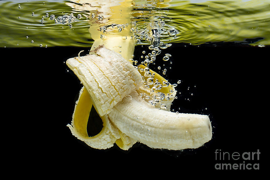 Fruit Photograph - Banana in water by Konstantin Smirnov