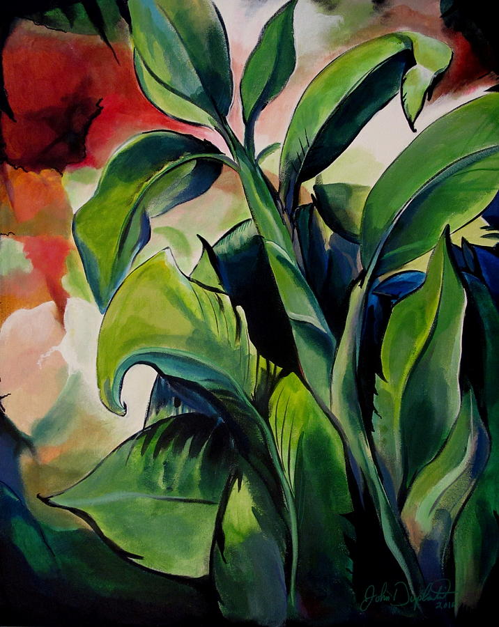 Banana Leaves Painting by John  Duplantis