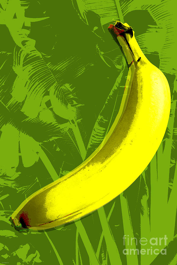 Banana Digital Art - Banana pop art by Jean luc Comperat
