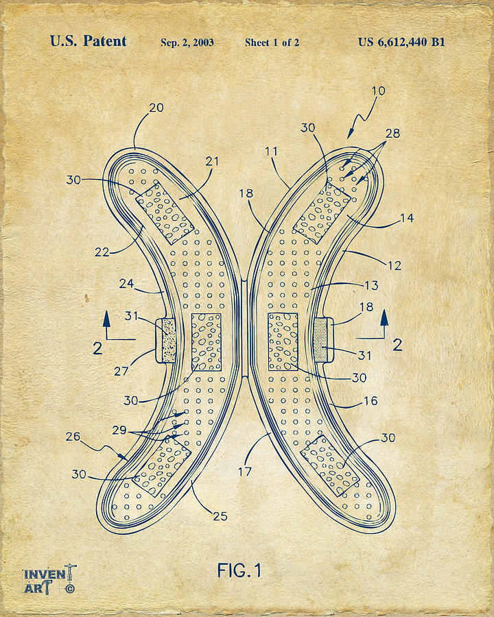 Banana Protection Device Patent Vintage Digital Art by Nikki Marie Smith