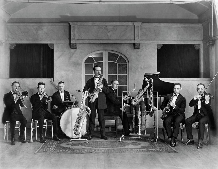 Band Studio Portrait Photograph by Underwood Archives