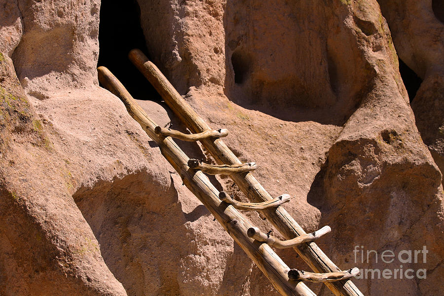Bandelier National Monument Ancient Pueblo Ladder Photograph by Catherine Sherman