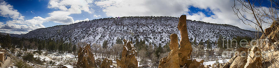Bandelier National Monument Photograph - Bandelier National Monument Ruins-New Mexico Panorama by Douglas Barnard