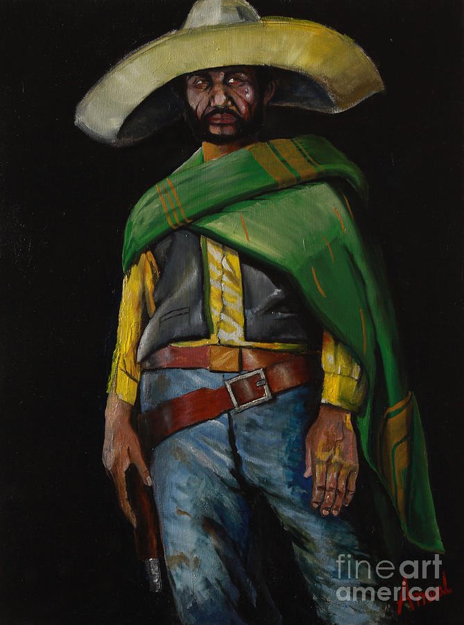 Mexican Cowboy Painting - Bandito by George Ameal Wilson