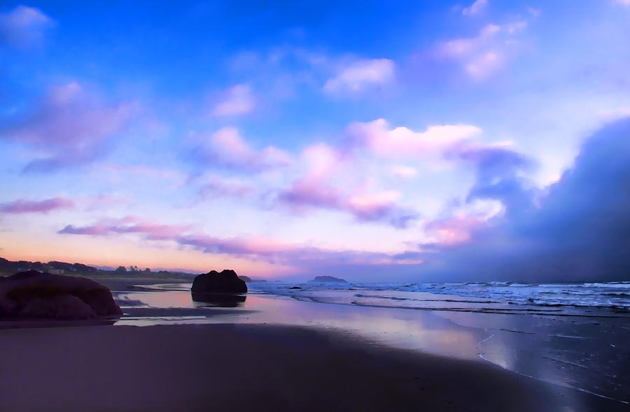 Bandon Beach Painted Sunset Photograph by Athena Mckinzie