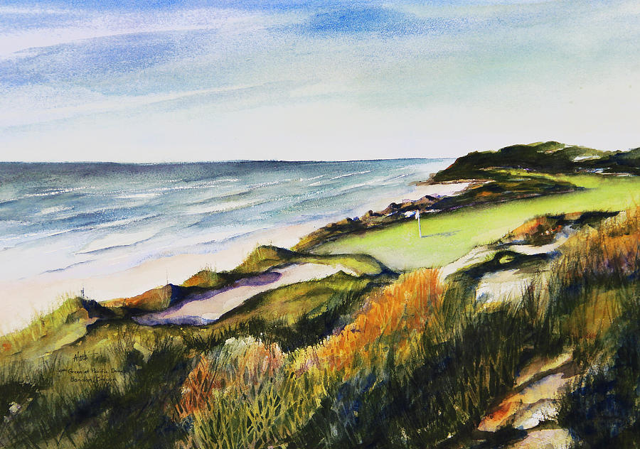 Bandon Dunes Painting by Marti Green