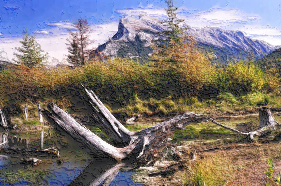 Banff National Park Painting by Wayne Bonney