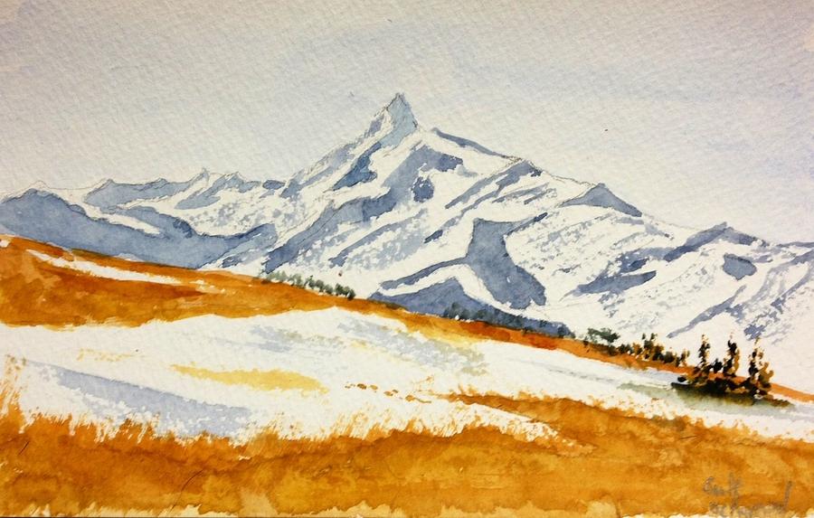 Banff Range - Late Fall Painting by Desmond Raymond