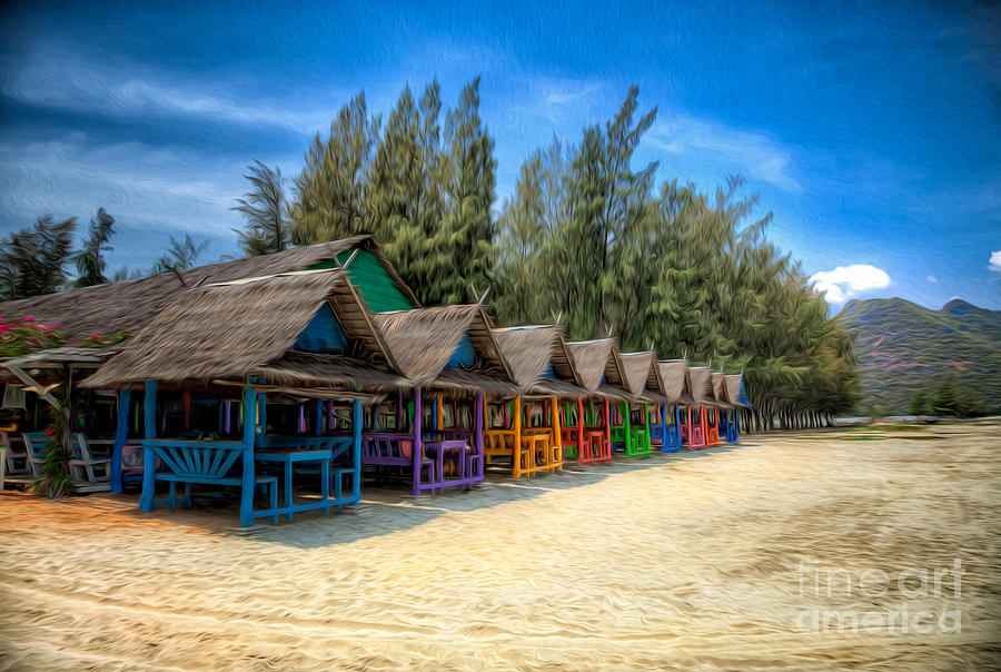 Bang Pu Beach Huts Photograph by Adrian Evans
