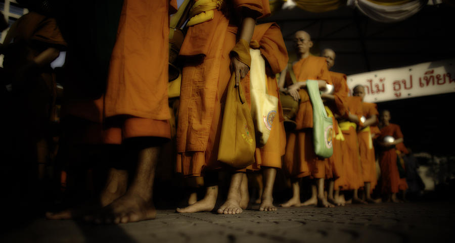 Portrait Photograph - Bangkok Buddhist Monks by David Longstreath