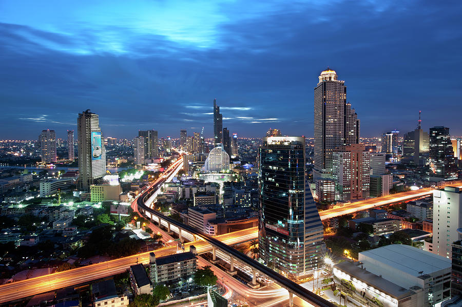 Bangkok Cityscape Photograph by Photo By Piyaphon Phemtaweepon