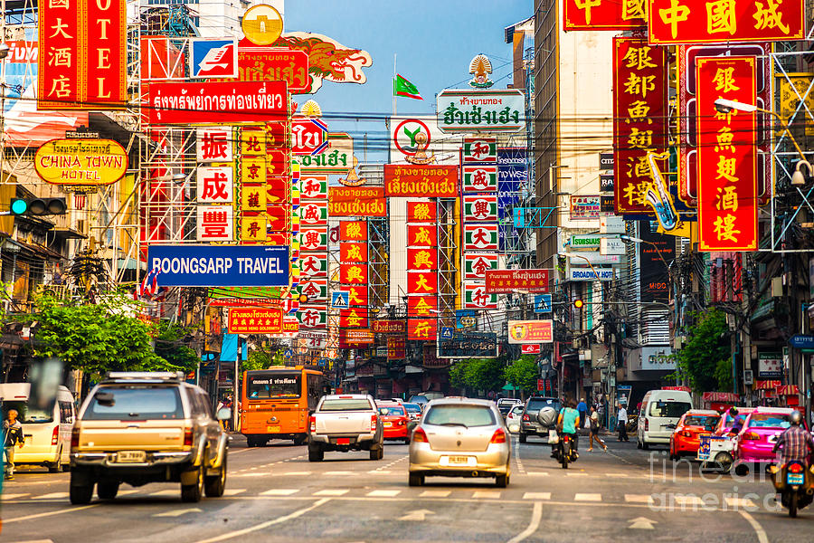 Bangkok - Yaowarat Road - Chinatown Photograph by Luciano Mortula