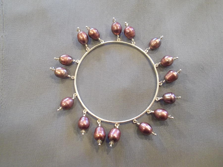 Bangle Jewelry - Bangle pink pearls by Jan Durand