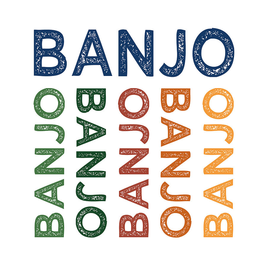 Primary Colors Digital Art - Banjo Cute Colorful by Flo Karp
