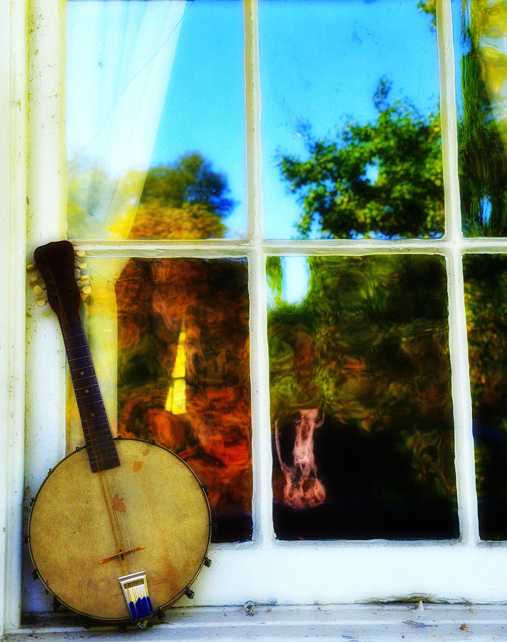 Banjo Mandolin in the Window Photograph by Bill Cannon