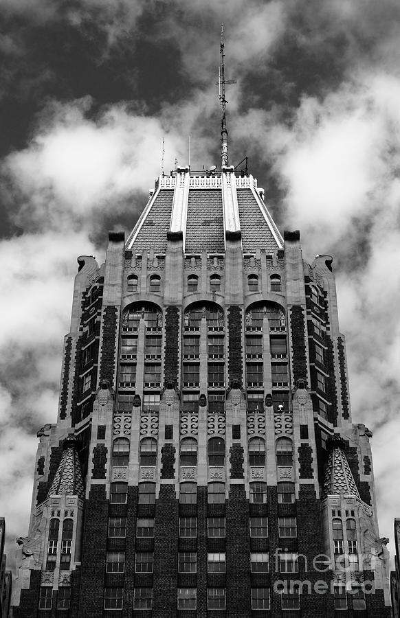 Bank of America Building detail in monochrome Baltimore Photograph by James Brunker