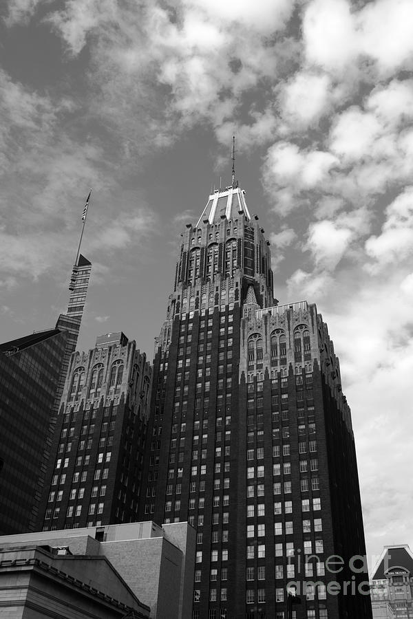 Bank of America Building in black and white Baltimore Photograph by James Brunker