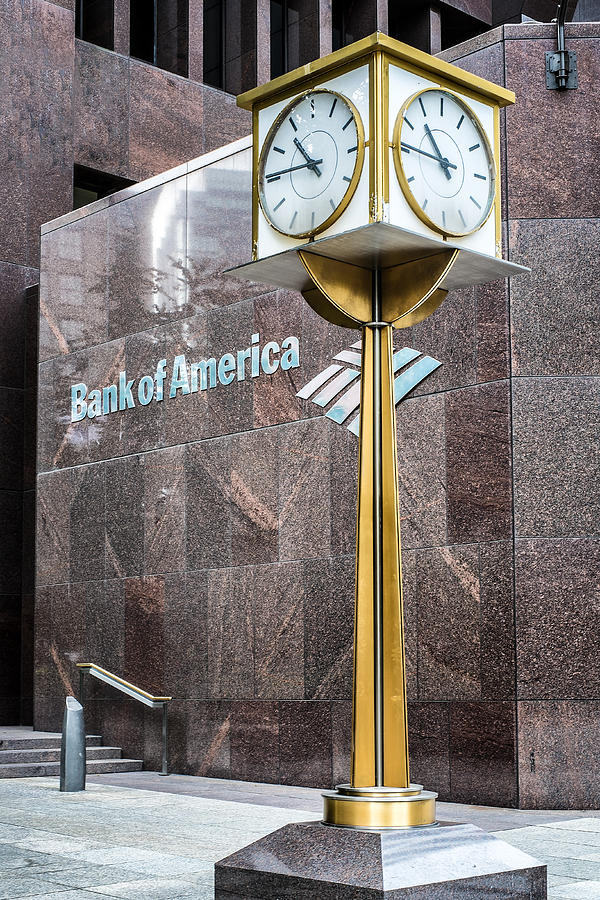 Clock Photograph - Bank of American Building in Boston by Klm Studioline