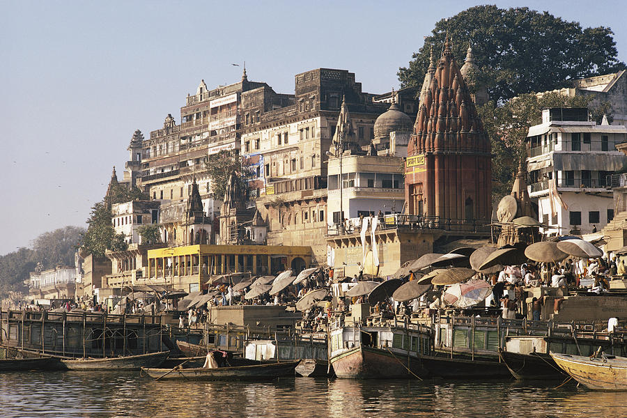 Bank Of Ganges. Varanasti, Benares Photograph by Bernard Wolff