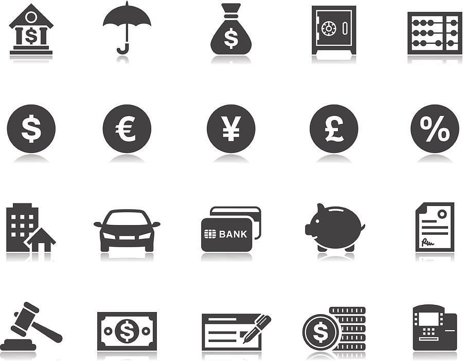 Banking & Finance icons | Pictoria series Drawing by Runeer
