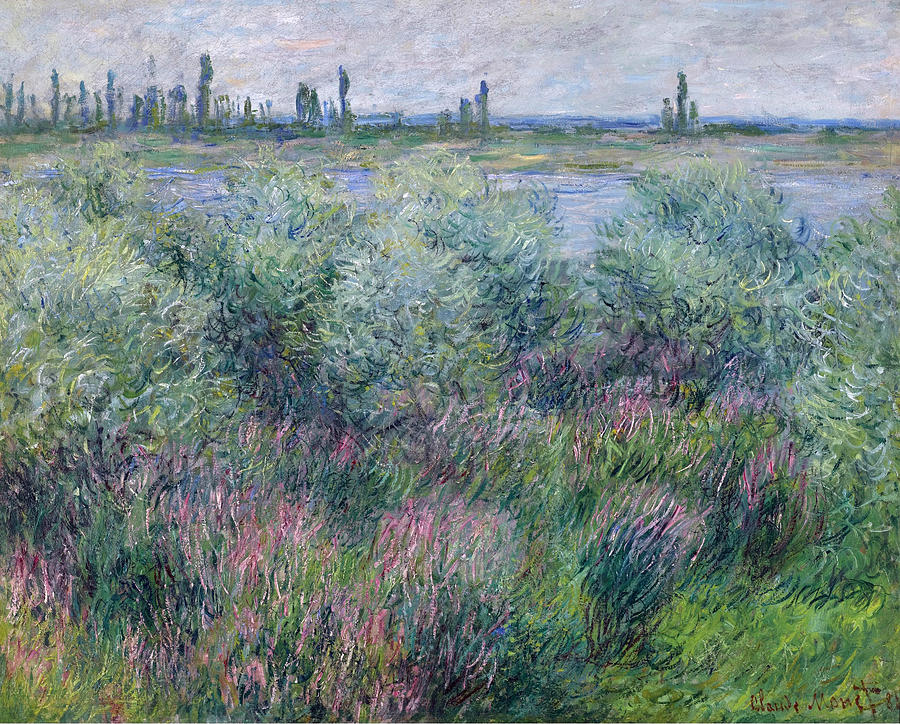 Banks of the Seine at Vetheuil Painting by Claude Monet