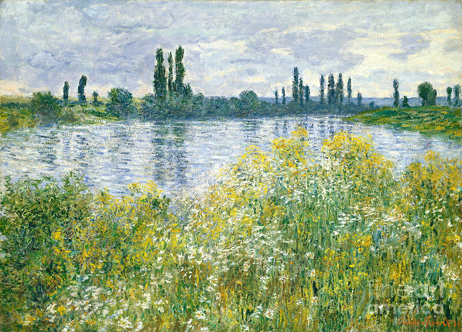 Claude Monet Painting - Banks of the Seine Vetheuil by Claude Monet