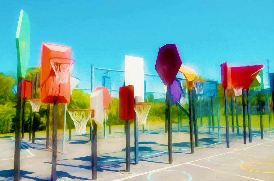 Bankshot Basketball 2 Painting by Jeelan Clark