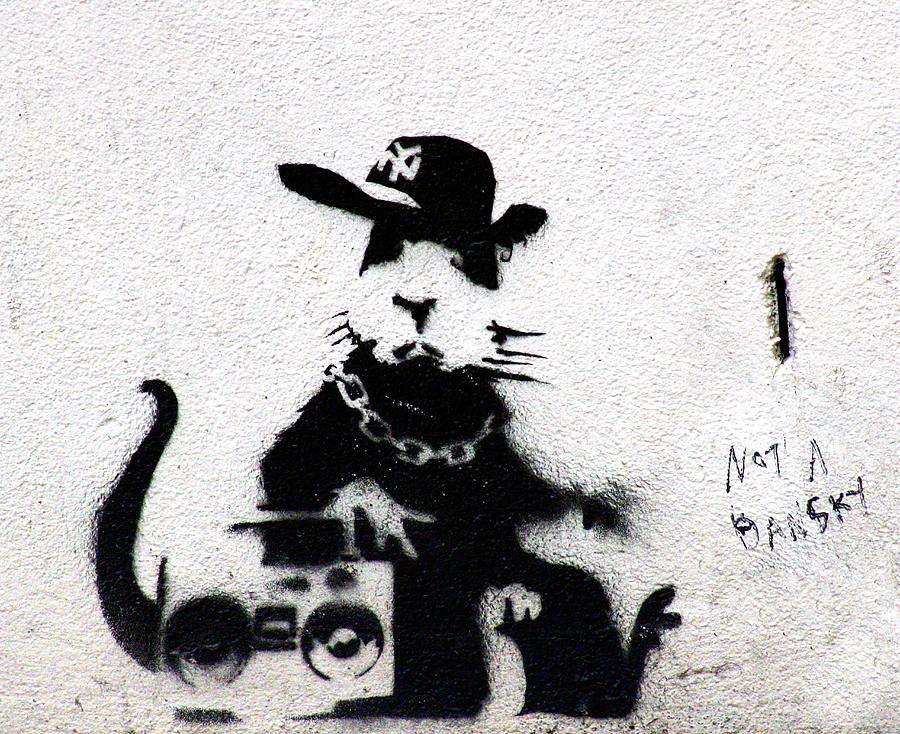 London Photograph - Banksy Boombox  by A Rey