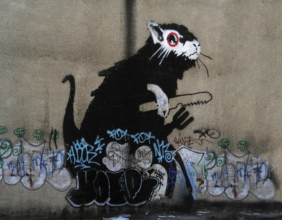 City Photograph - Banksy lockpick rat  by A Rey