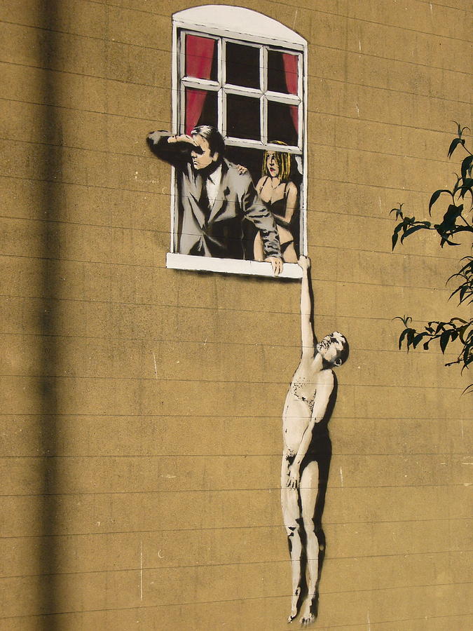 Banksy Lovers On Sex Health Clinic In Bristol Photograph by Arik Bennado