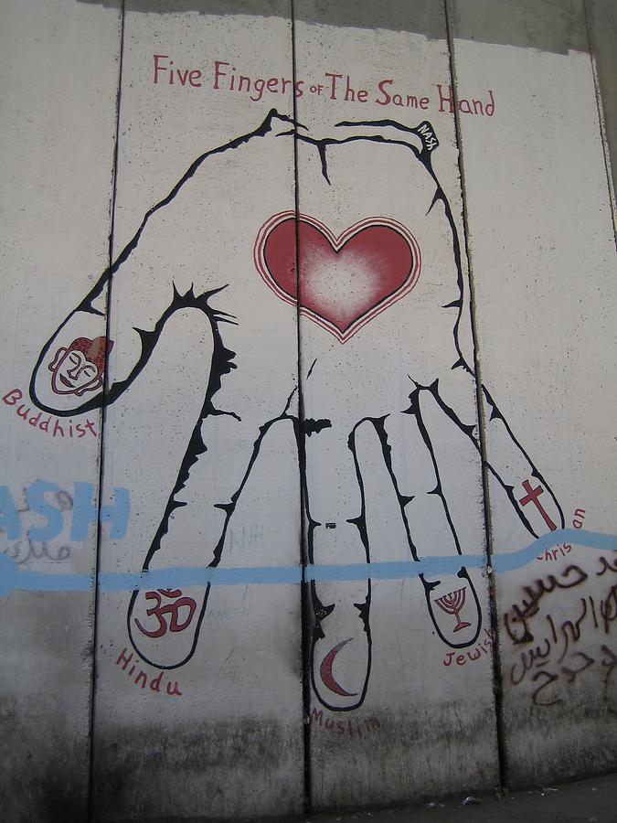 Banksy Style Hand Of Peace Photograph by Arik Bennado
