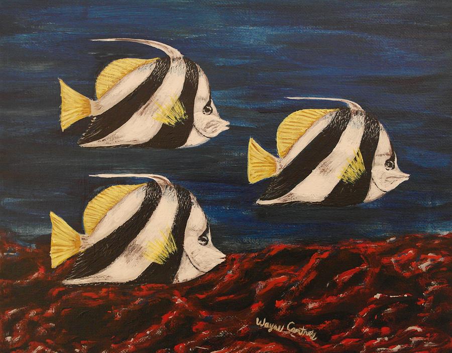 Bannerfish Painting by Wayne Cantrell