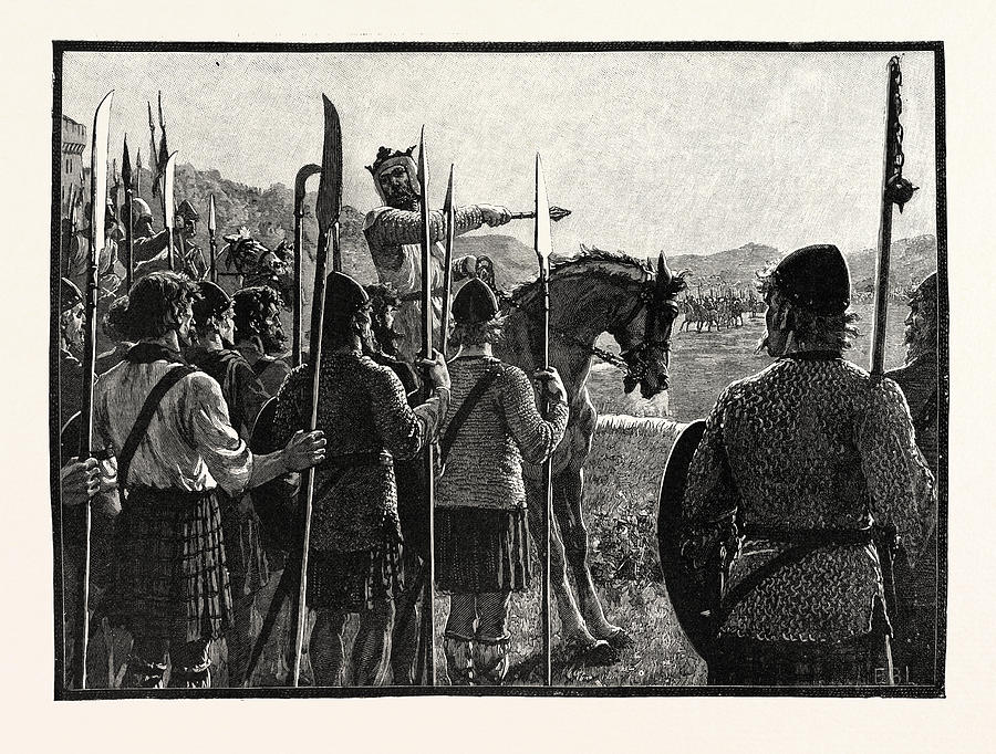 Bannockburn Bruce Reviewing His Troops Before The Battle Drawing by ...