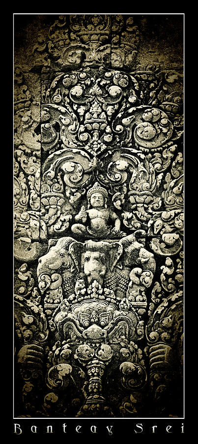 Banteay Srei Carvings 2 Framed Version Photograph by Weston Westmoreland