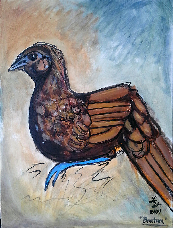 Chicken Painting - Bantum  by Loretta Nash