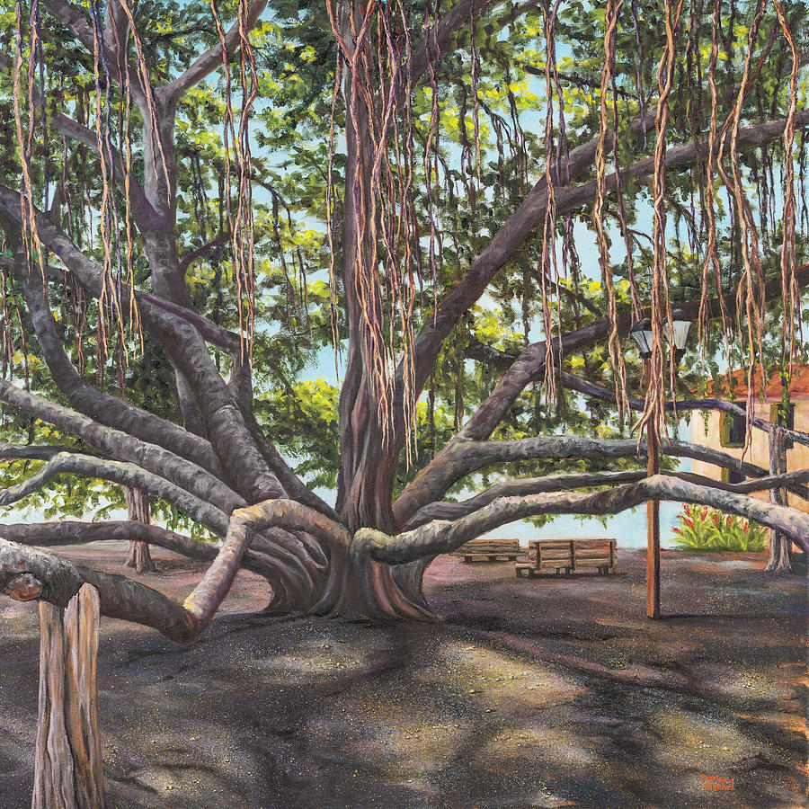 Banyan Tree Lahaina Maui Painting by Darice Machel McGuire - Pixels