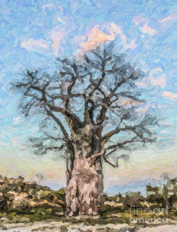 Baobab Digital Art by Liz Leyden