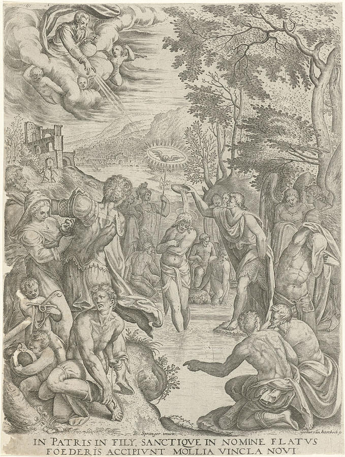 Dove Drawing - Baptism Of Christ, Egidius Horbeck by Egidius Horbeck