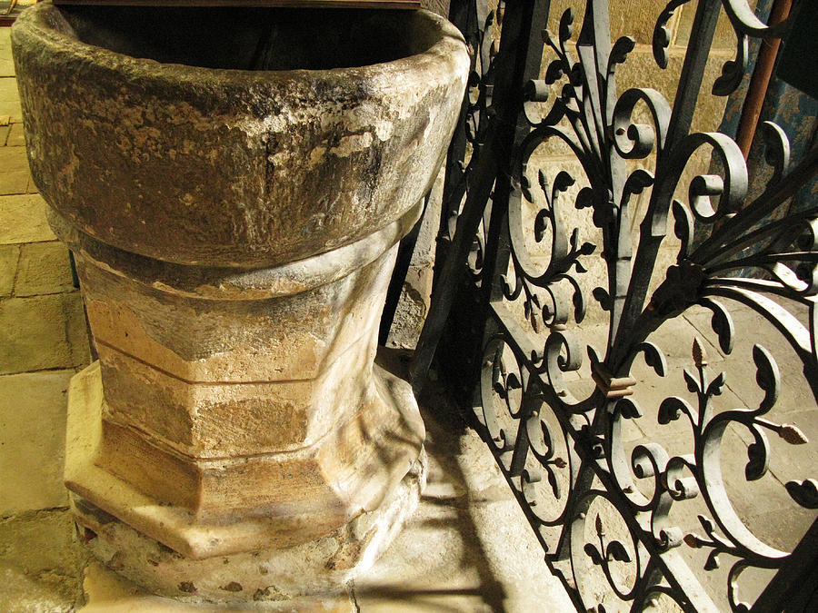 Levroux Photograph - Baptismal Font by Randi Kuhne Levroux Photograph - Baptismal Font by Randi Kuhne