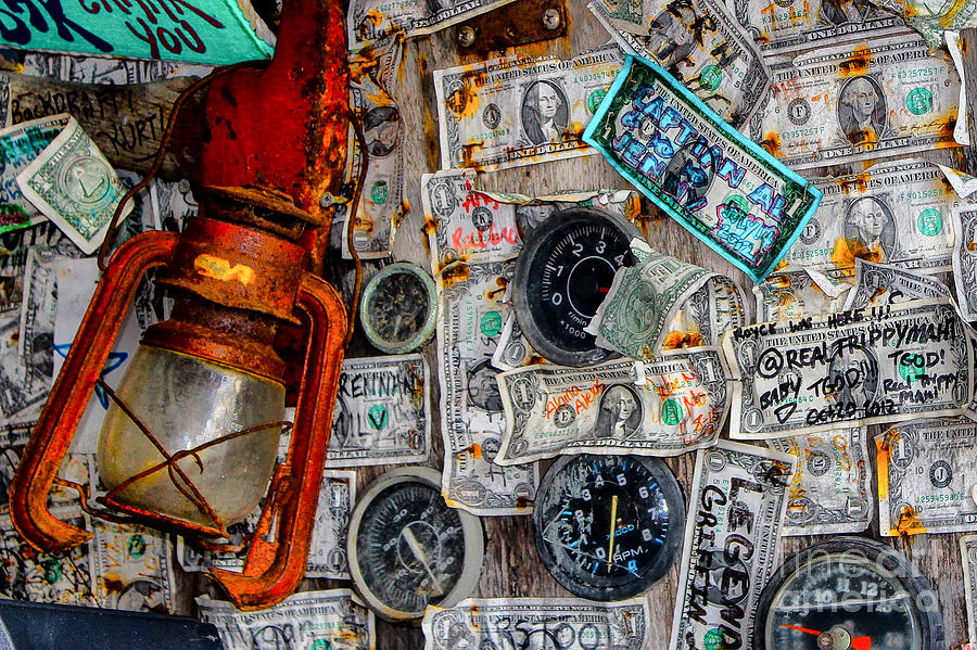 The Money Wall - Bar Decor Photograph by Rene Triay FineArt Photos