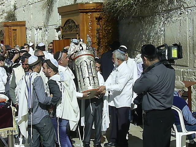 Bar Mitzvah Boy Holding the Torah at the Kotel Photograph by Esther Newman-Cohen