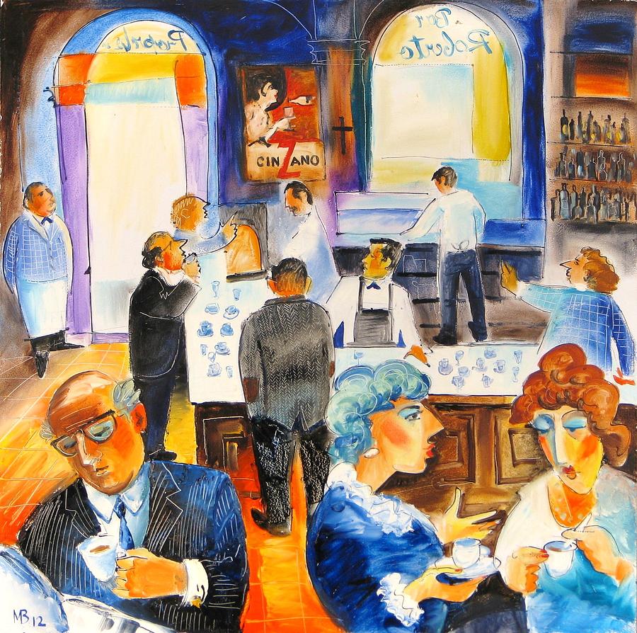 Bar Roberto in Rome Painting by Mikhail Zarovny