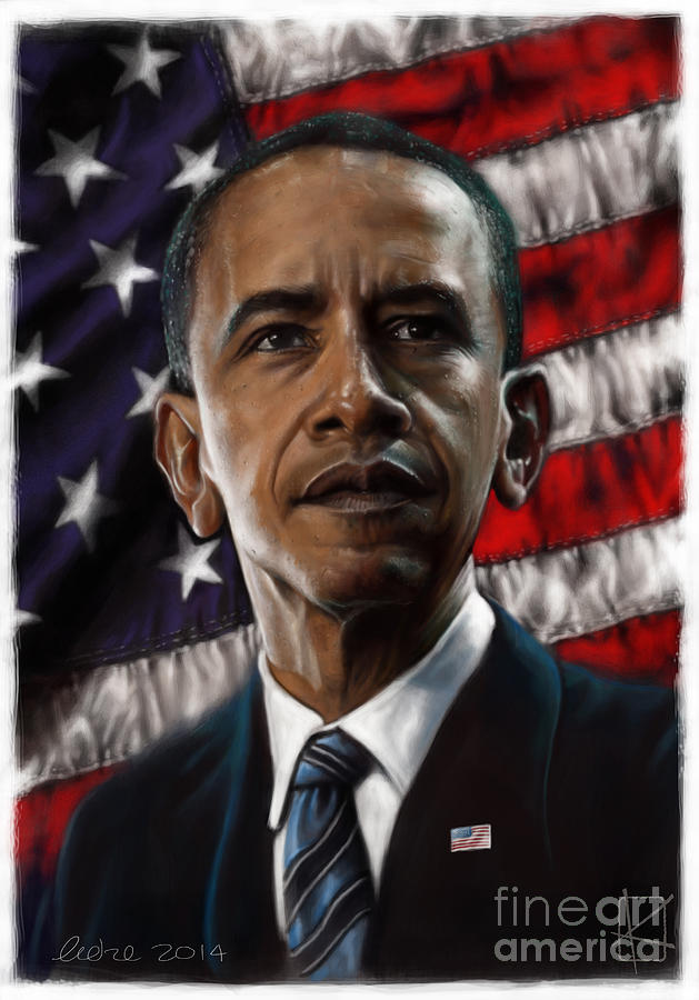 Independence Day Digital Art - Barack Obama by Andre Koekemoer