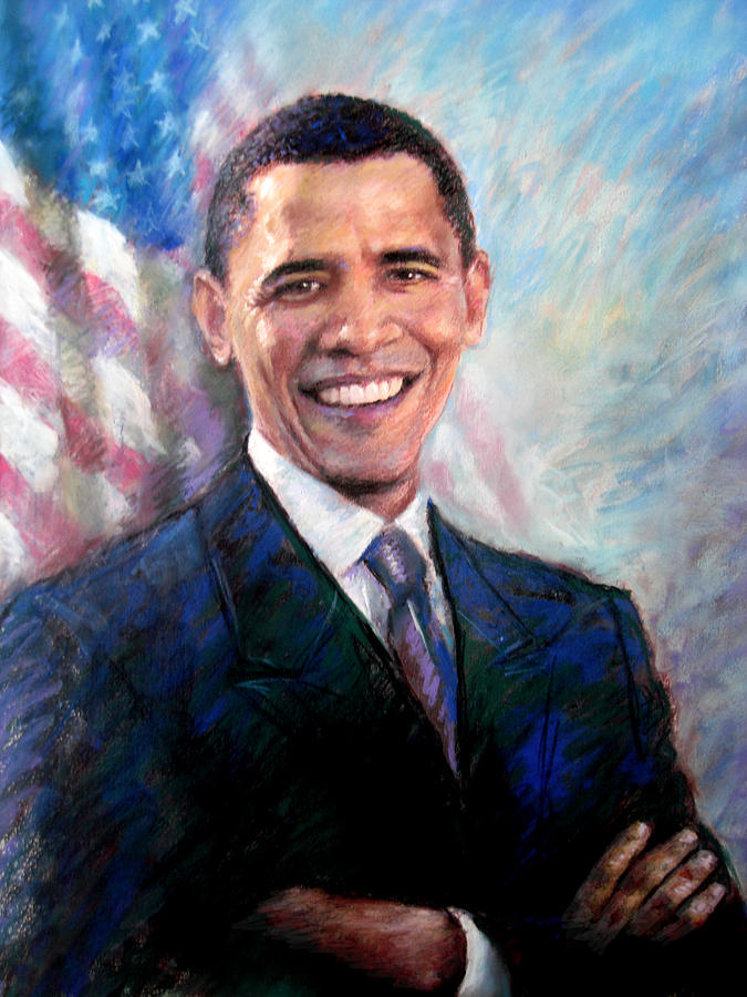 Barack Obama Drawing by Viola El