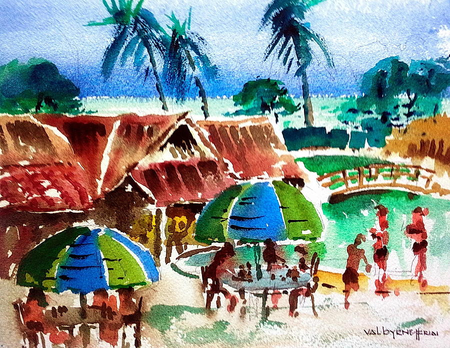 Val Byrne Mixed Media - Barbados Party by Val Byrne