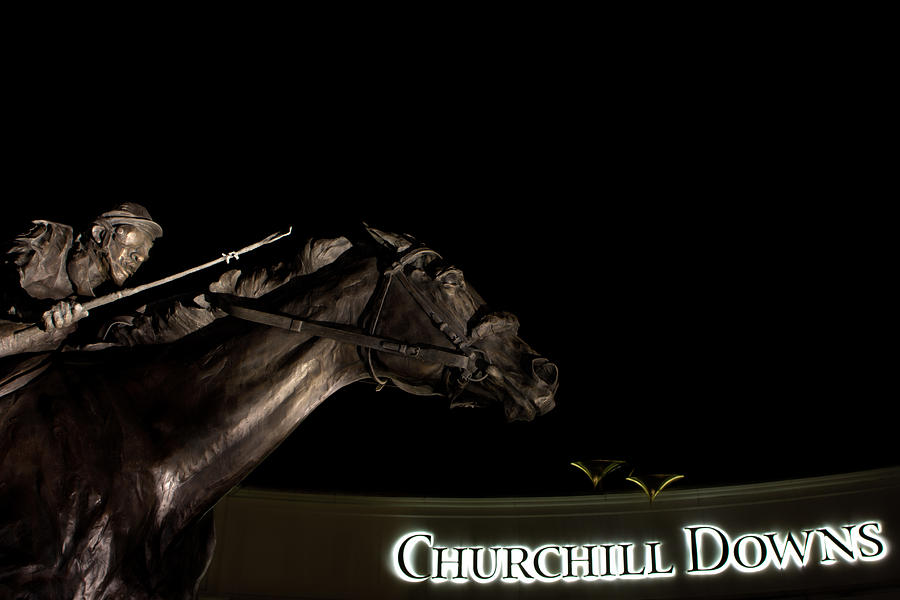 Barbaro and Churchill Downs at night  Photograph by John McGraw