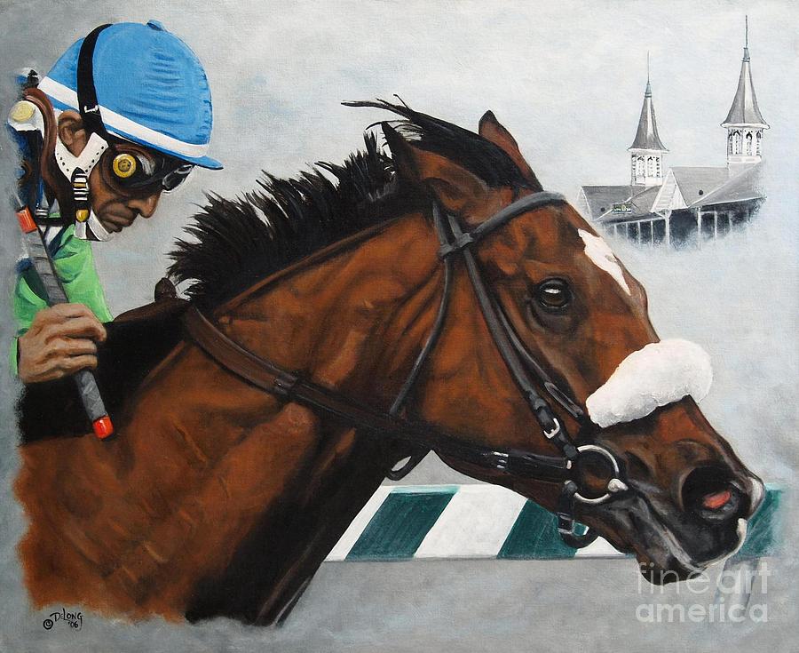Barbaro under the twin spires Painting by Pat DeLong
