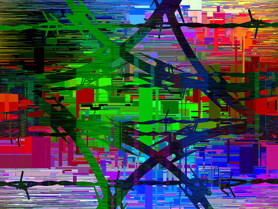 Barbed Wire Cubed 1 Digital Art by Tim Allen